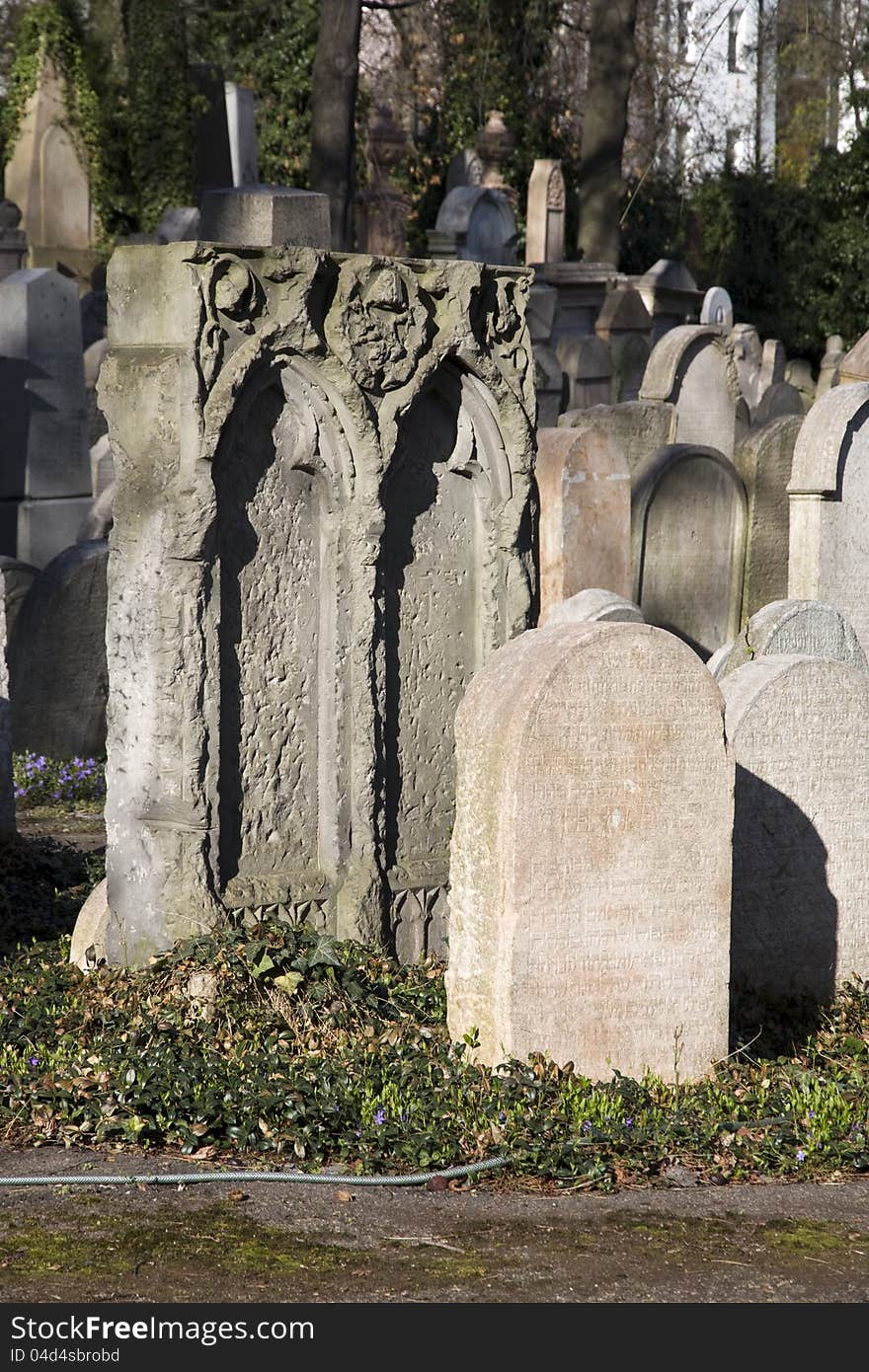 Gravestones in the jewish cemetery