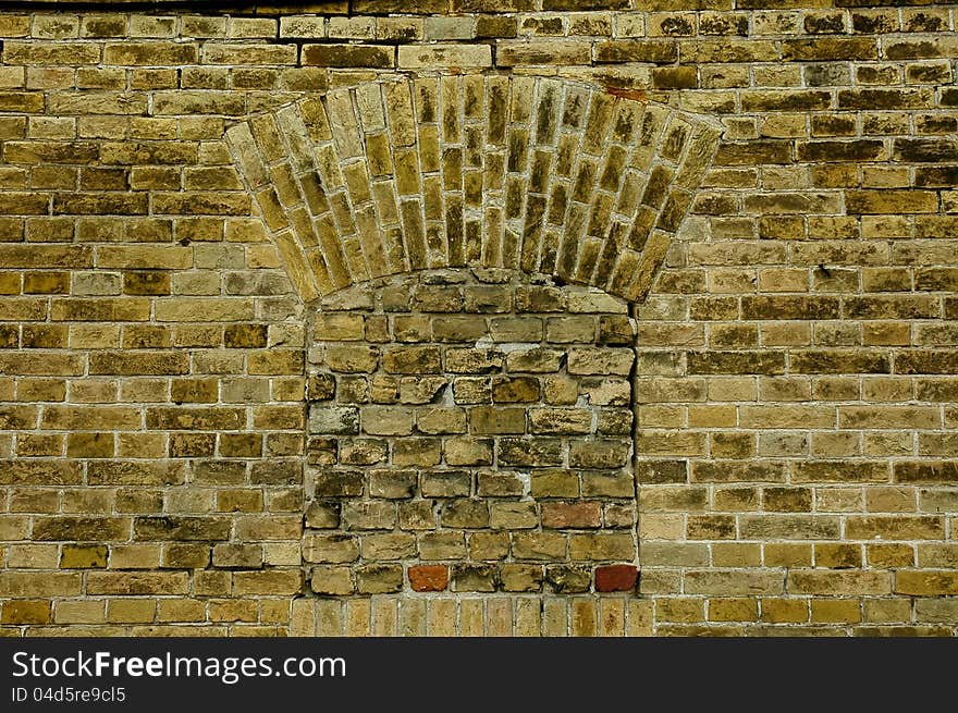 The old brickwork. A fragment the fortress wall 18th century. The old brickwork. A fragment the fortress wall 18th century.