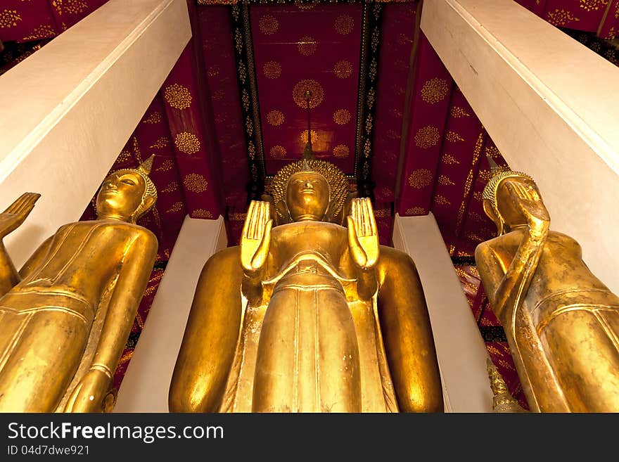 Statue of Buddha image style Located behind the principal.