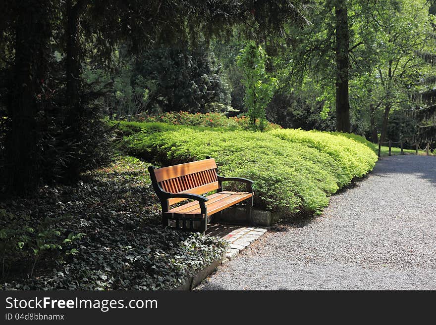 Arboretum in spring. Wojslawice, Poland