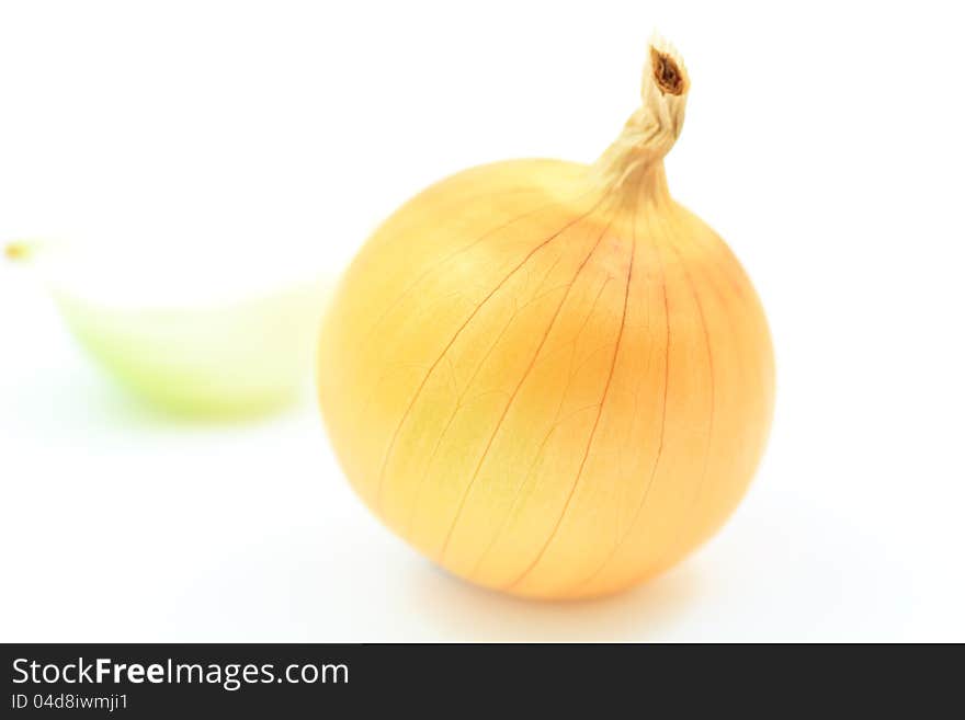 Onion on a white background