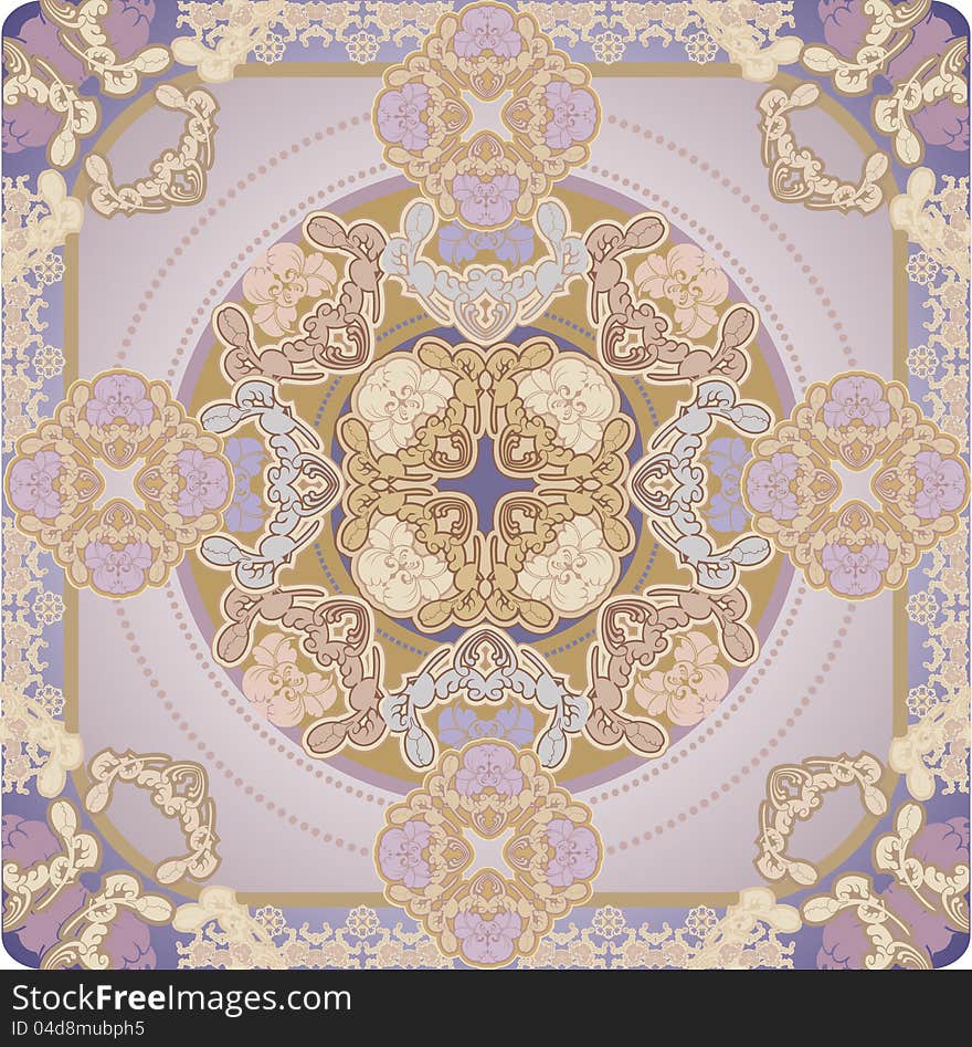 Floral design , radial pattern lilac