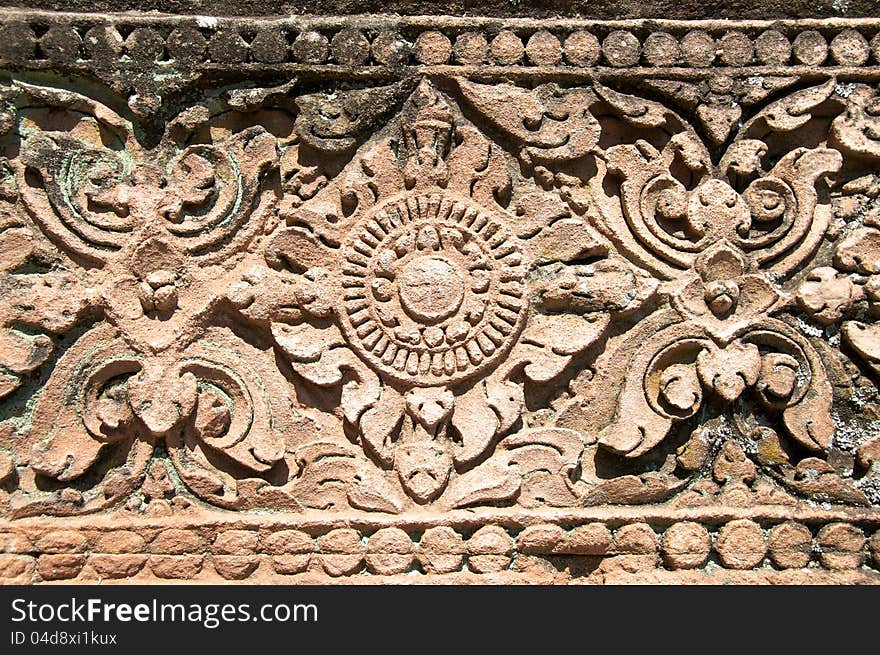 Ancient thai sand stone crave pattern