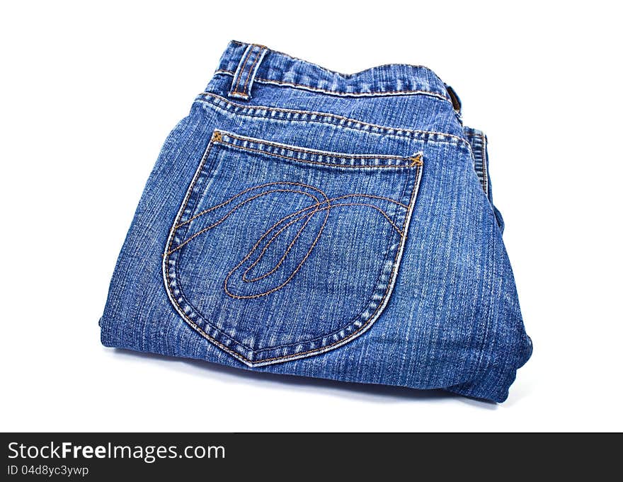 Blue Denim Jeans Isolated