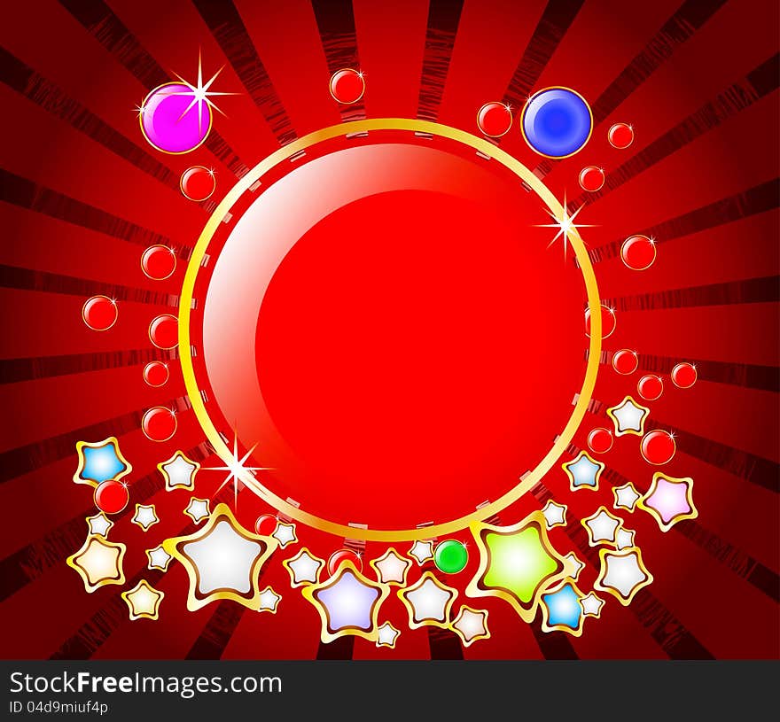 Elegant round display with red color