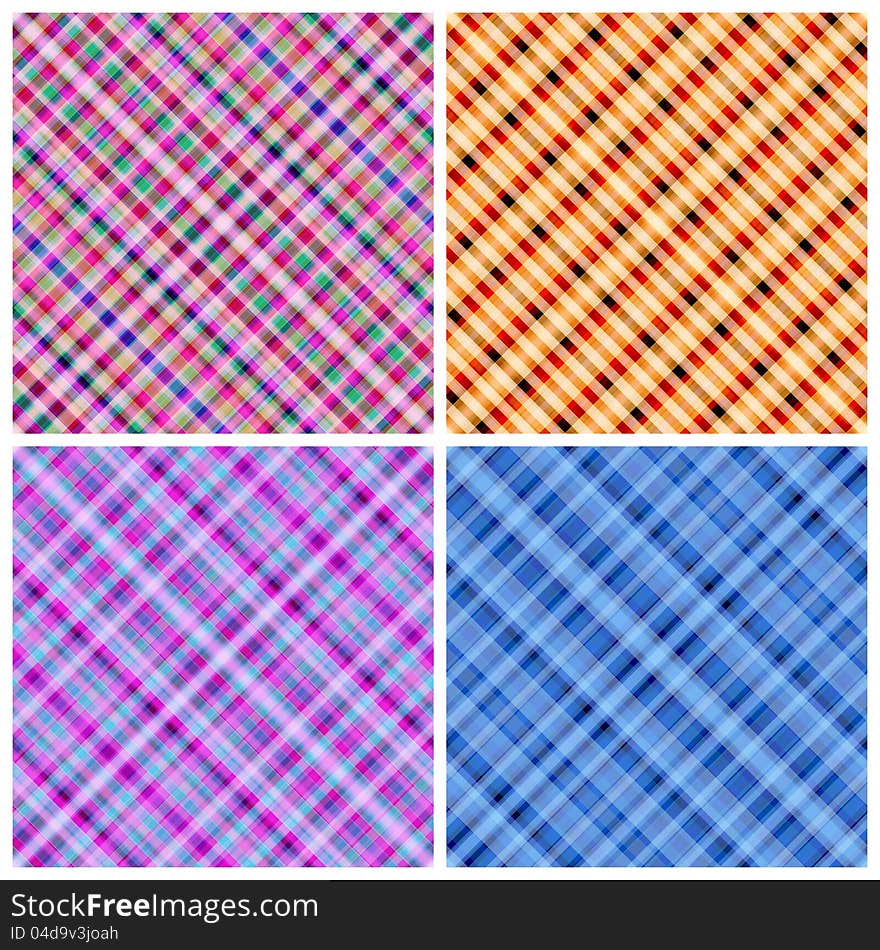 Set Of 4 Seamless Pinstripe Pattern.