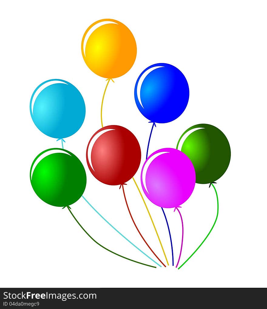 An illustration of colorful balloons.