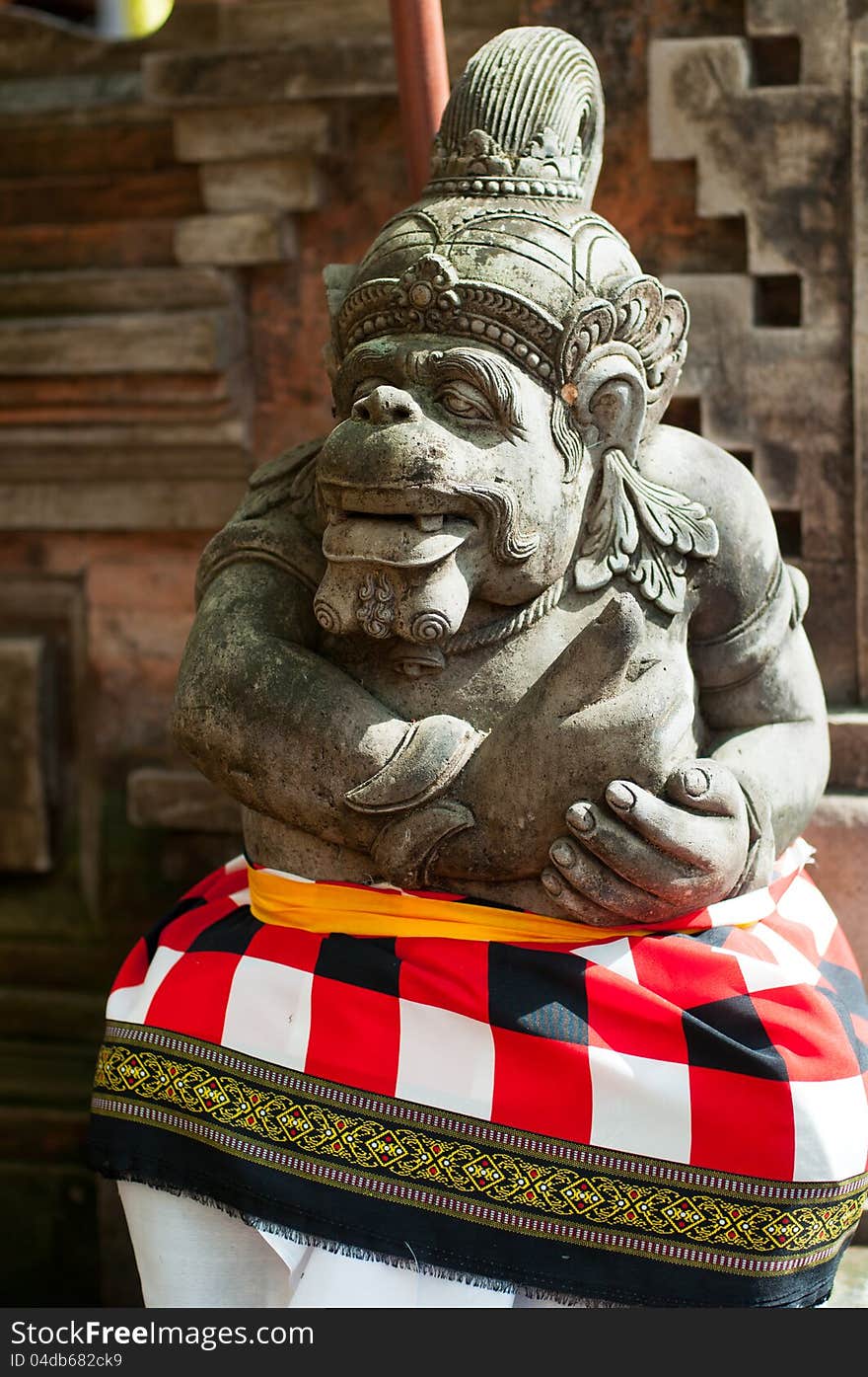 Statue of Balinese demon in Ubud, Indonesia