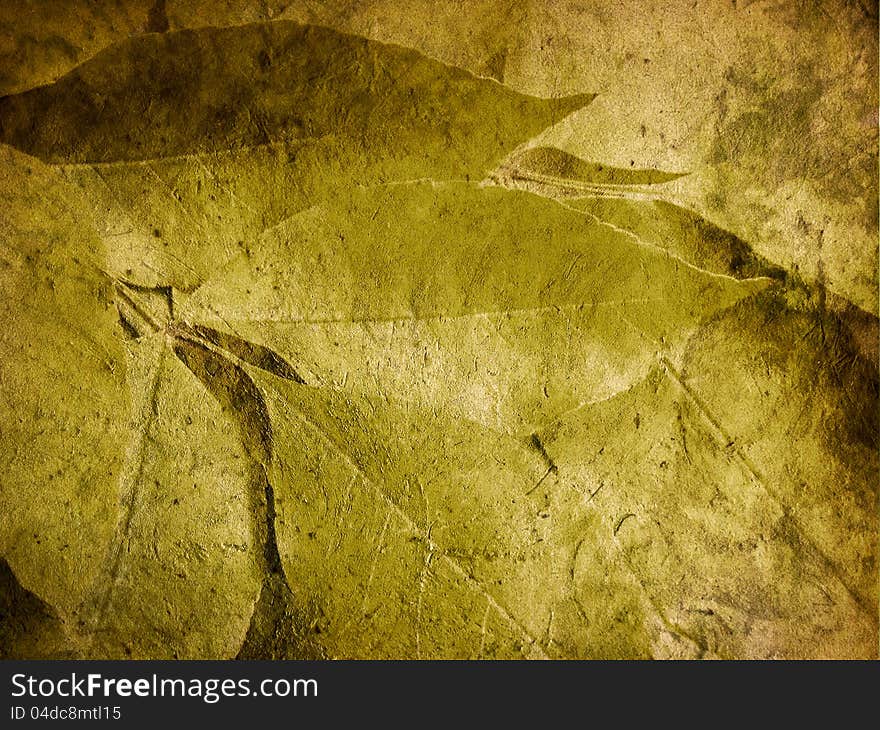 Grunge Leaves Abstract Background, Texture