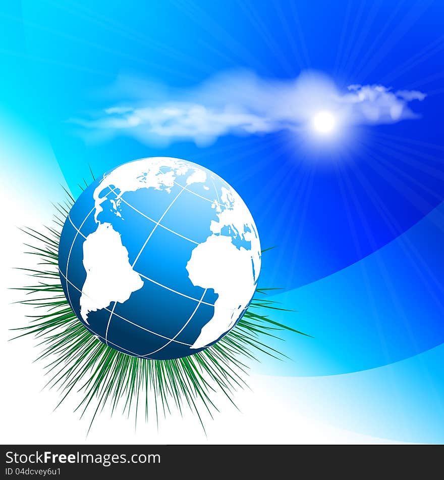 Environmental vector concept background with globe. Eps10. Environmental vector concept background with globe. Eps10