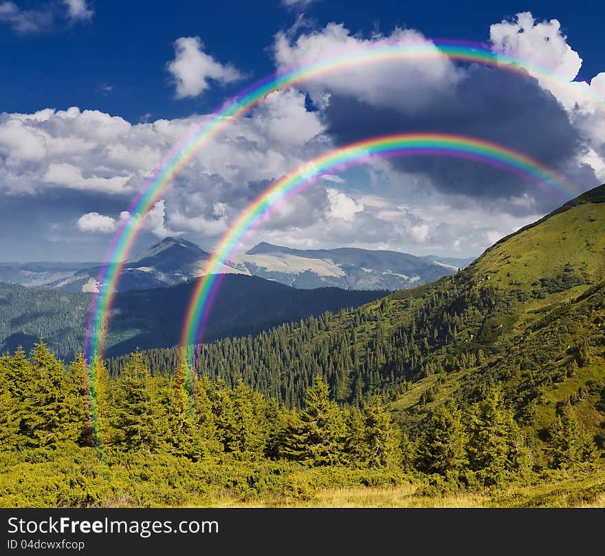 Summer landscape in the mountains