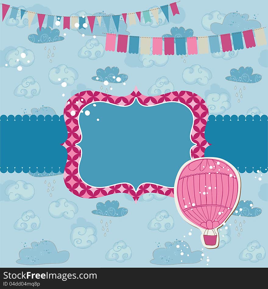 Party Card with Air balloon