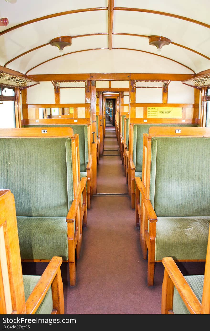 Old Train 2nd Class Wagon Cabin for Travelers, Zeeland, Netherlands. Old Train 2nd Class Wagon Cabin for Travelers, Zeeland, Netherlands