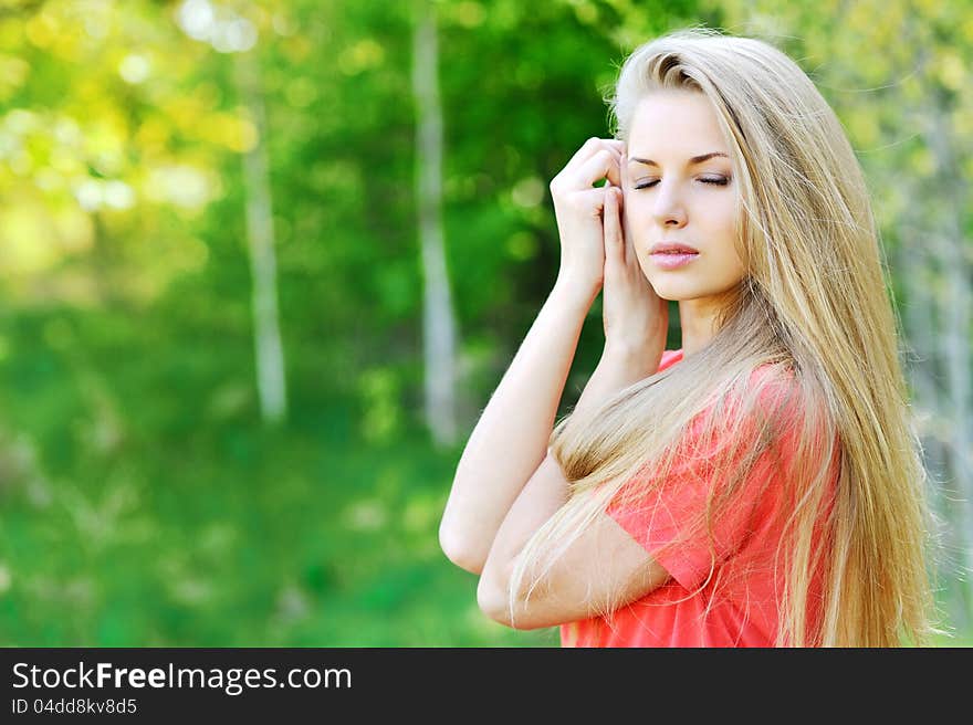 Beautiful Woman With Eyes Closed