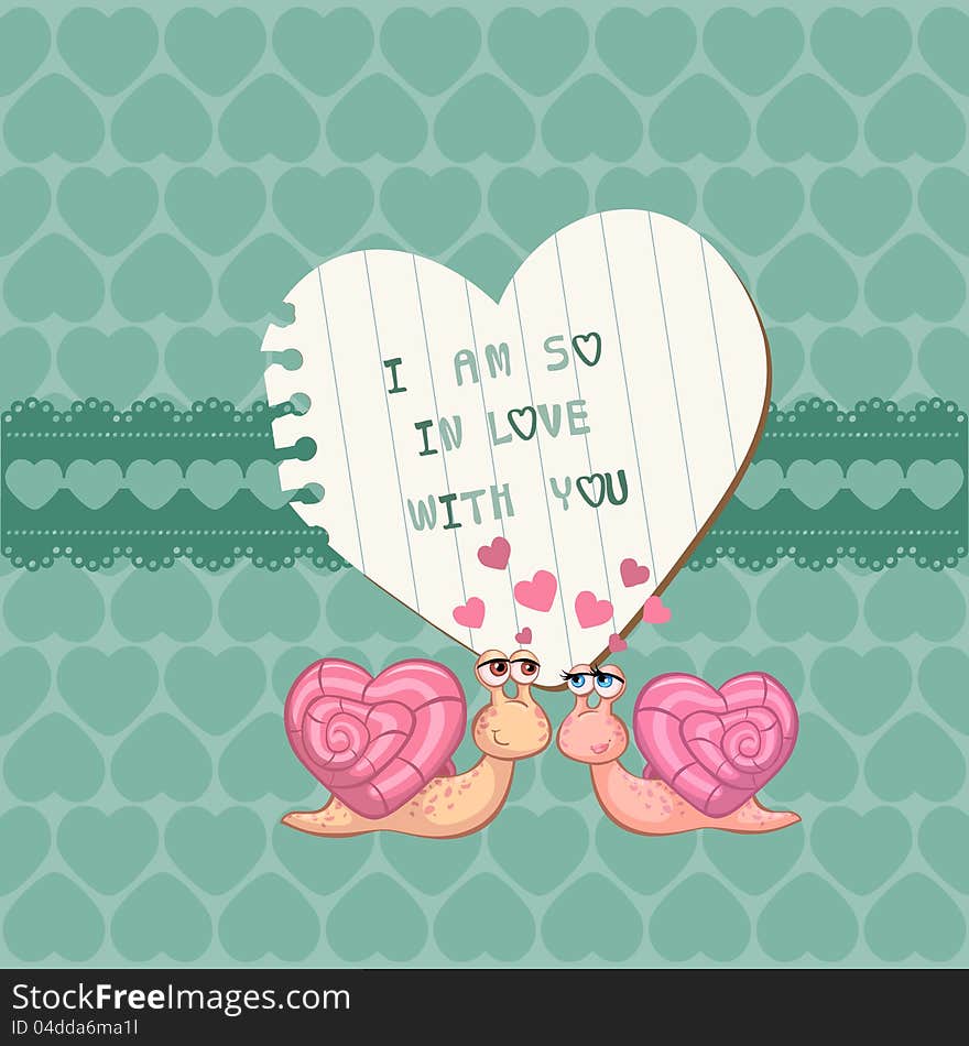 Cute Love Card - for Valentine's day, scrapbooking in. Cute Love Card - for Valentine's day, scrapbooking in