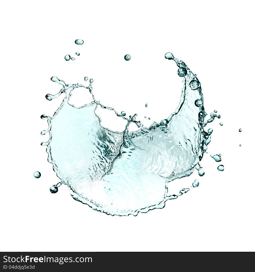 Abstract blue splashing water on white background. Abstract blue splashing water on white background