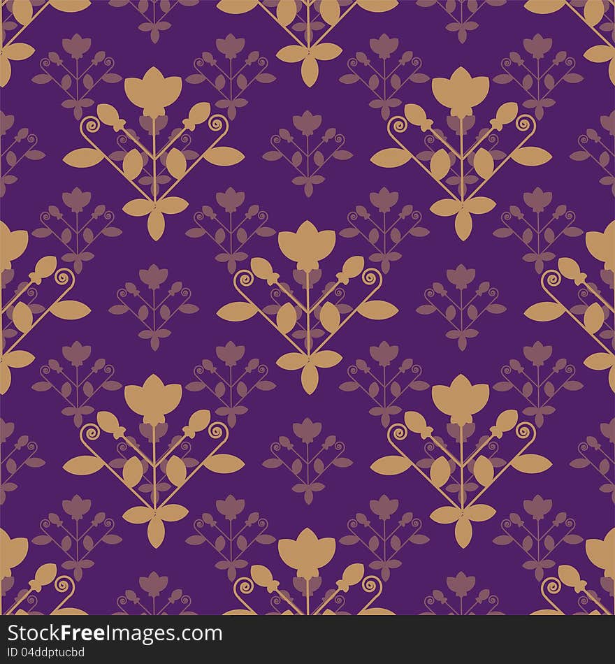 Seamless floral damask purple texture. Seamless floral damask purple texture