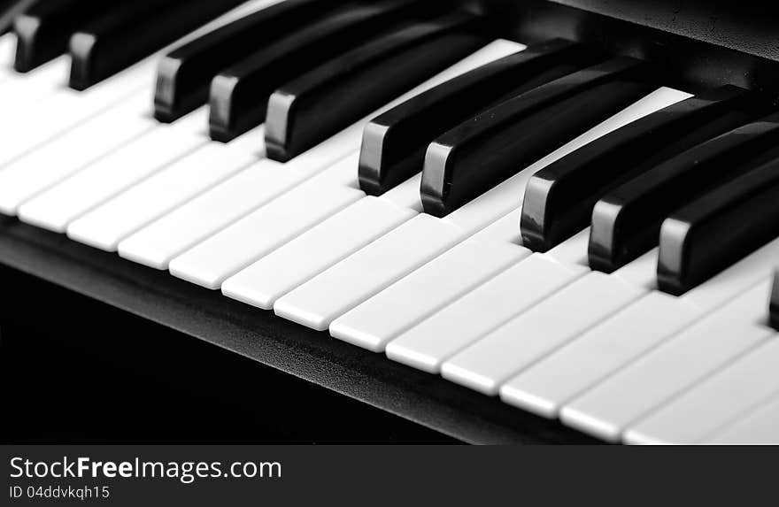 Black and White Piano Keys close up