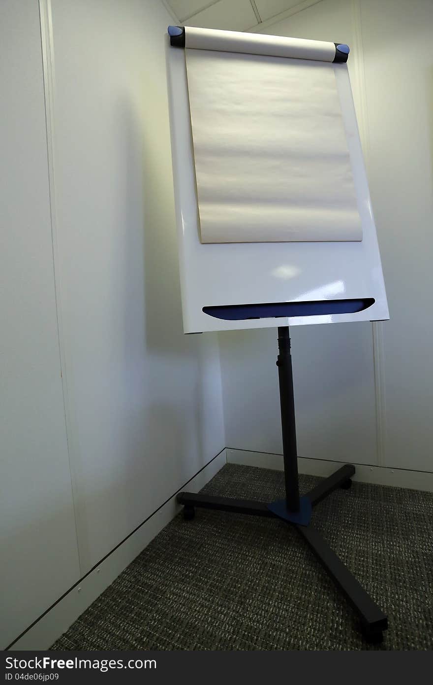 A flip chart in an office