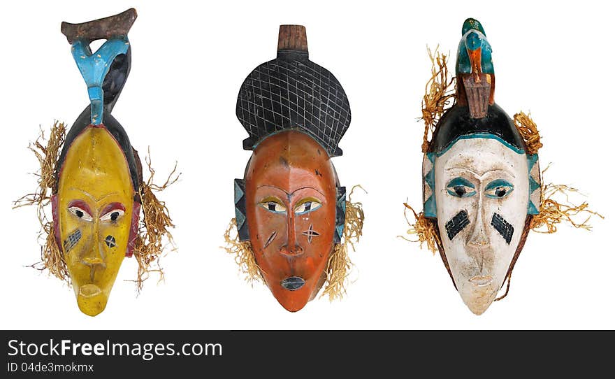 The original African masks, made ​​the traditional way