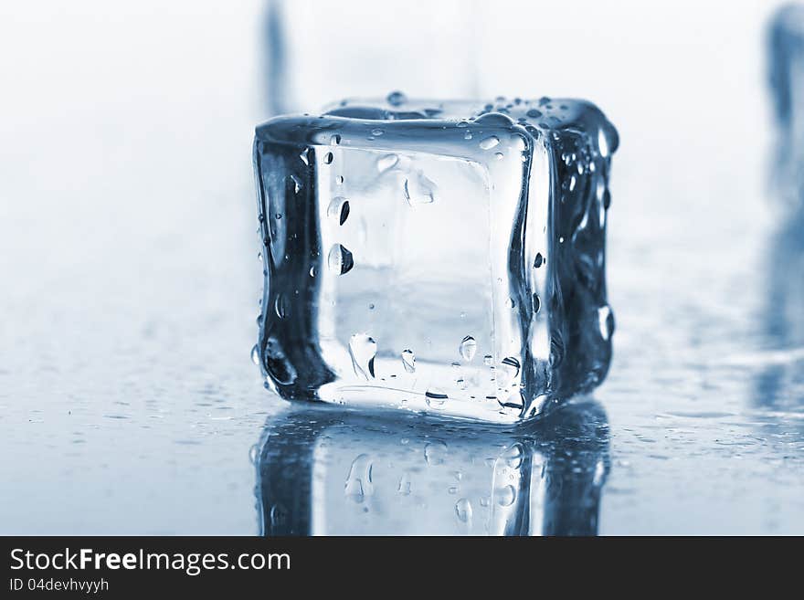 Wet and cold ice cubes