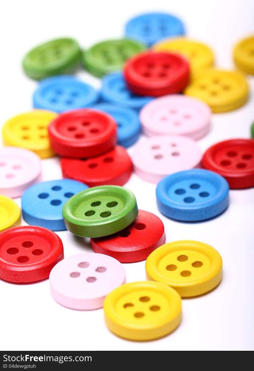 Close up of many colorful buttons