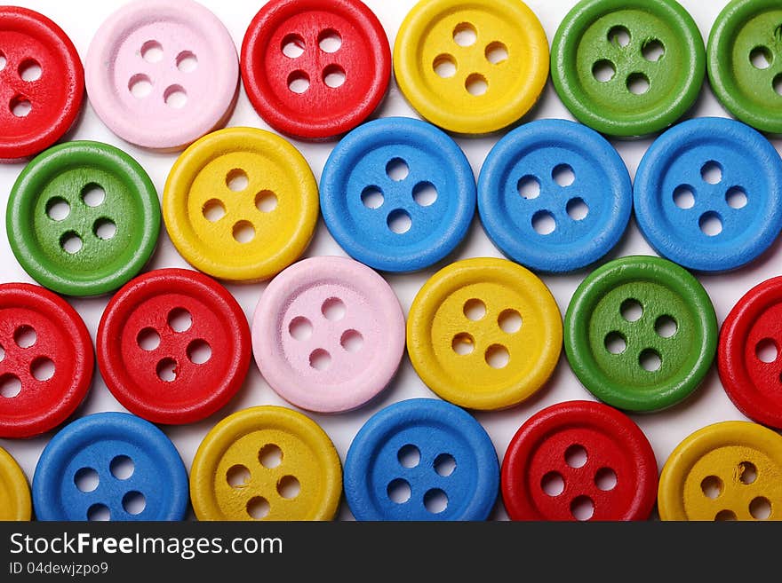 Many colorful buttons