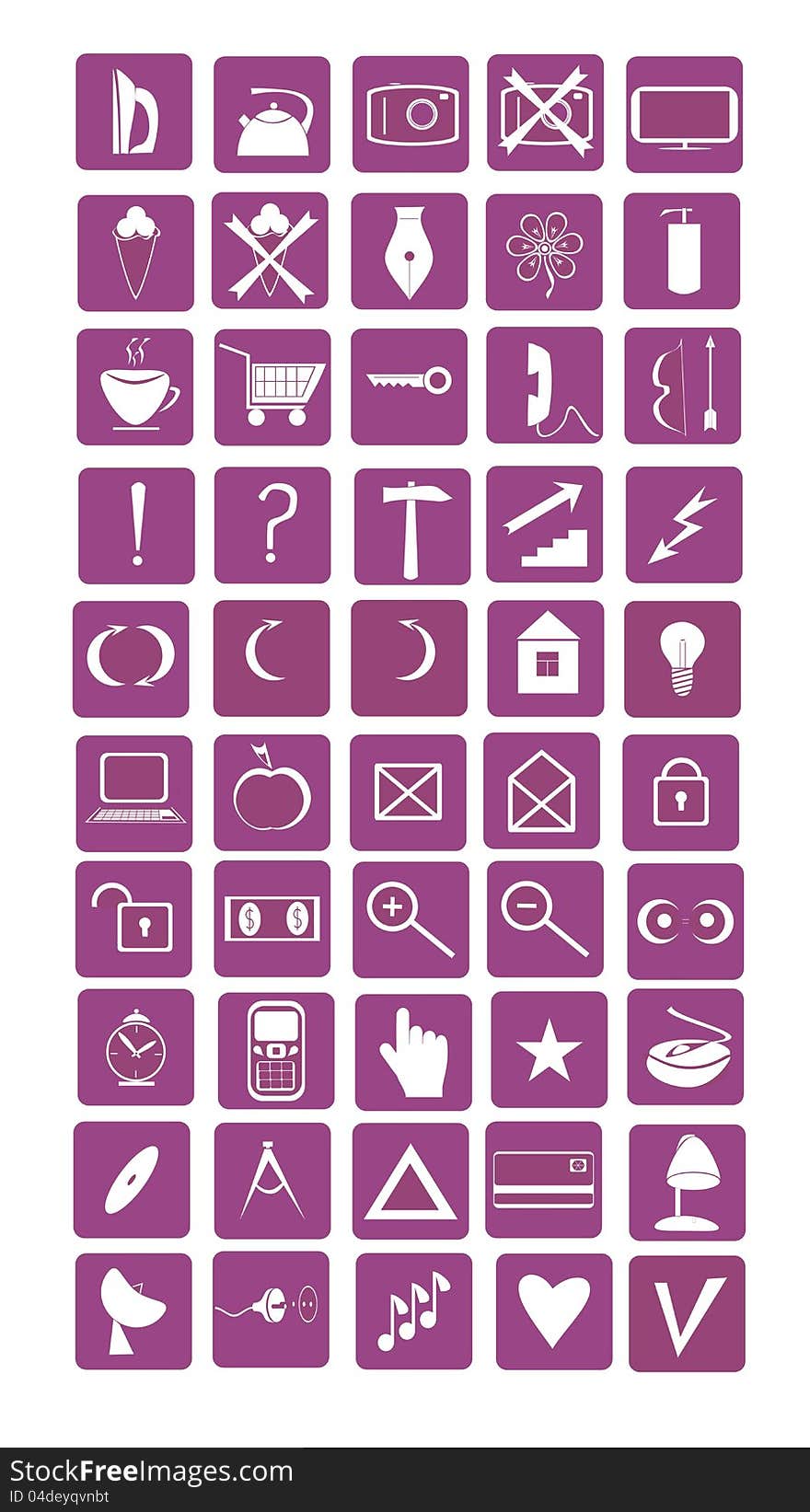 Vector image of fifty icons. Vector image of fifty icons