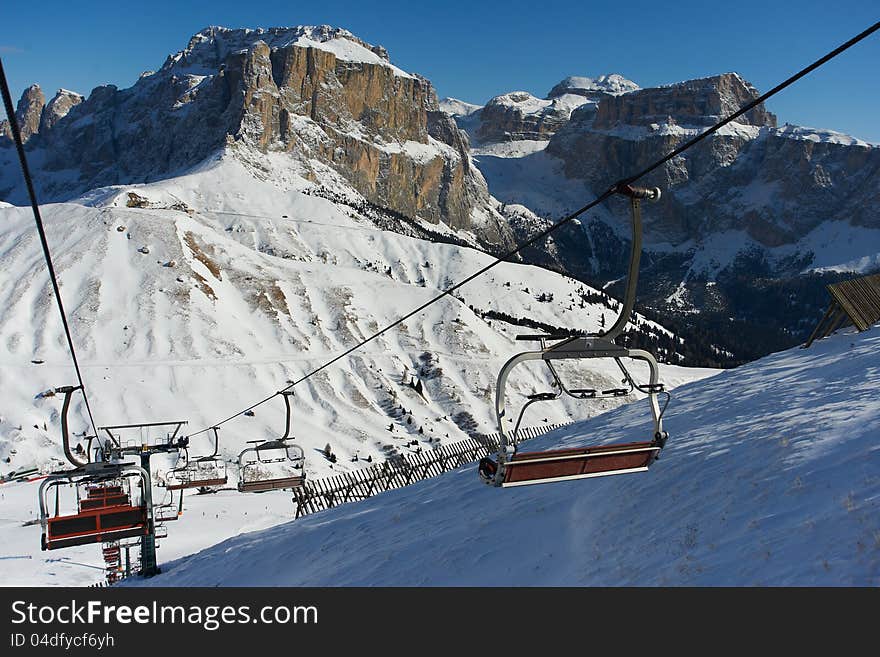 View of the valley from the slope of the mountain