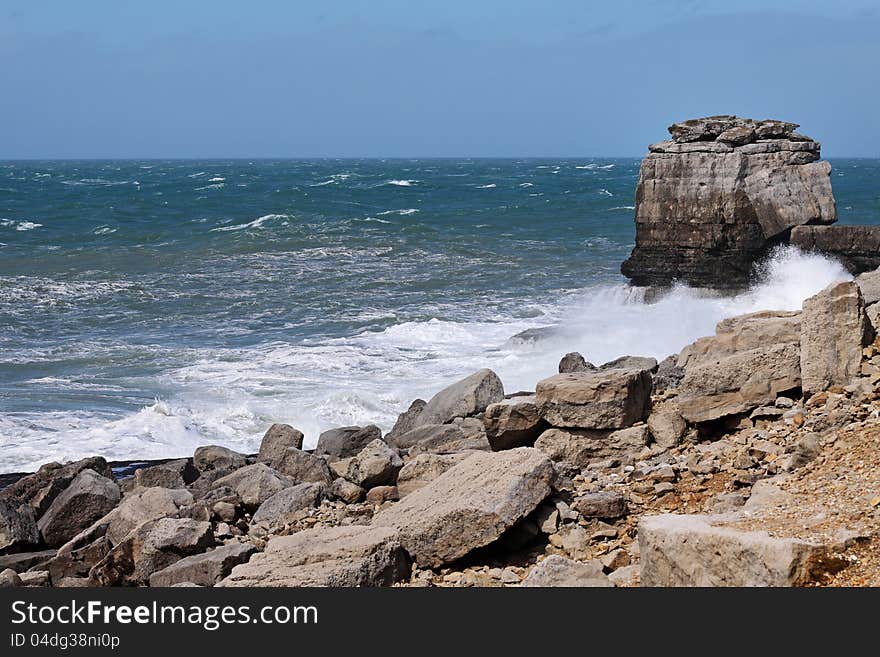 Stormy seas on the Dorset Coast