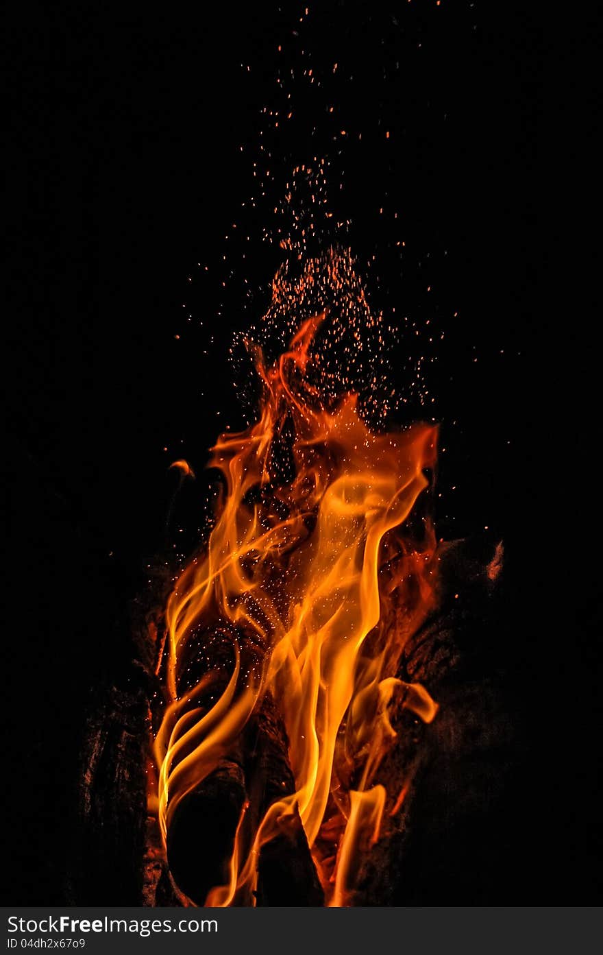 Flames with a dark background. Flames with a dark background.