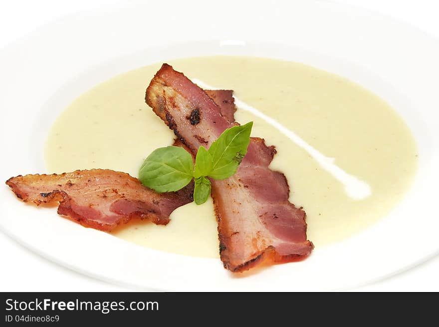 Pea soup and bacon