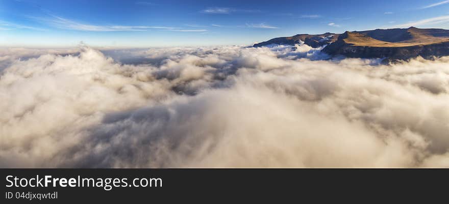 Above the clouds at Giants Castle, Drakensberg. Above the clouds at Giants Castle, Drakensberg