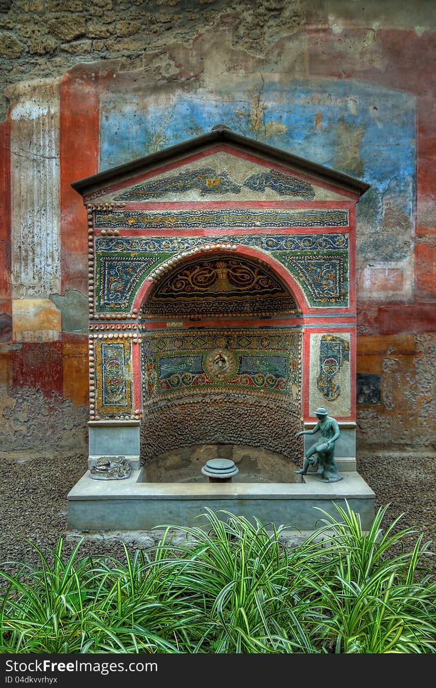 A view of excavations of Pompeii