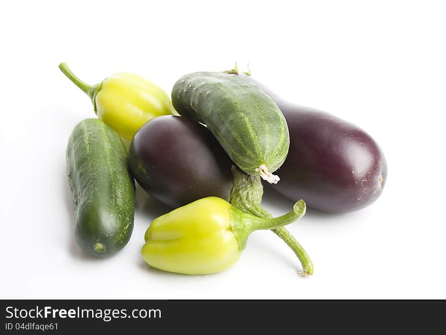 Vegetables on a white background