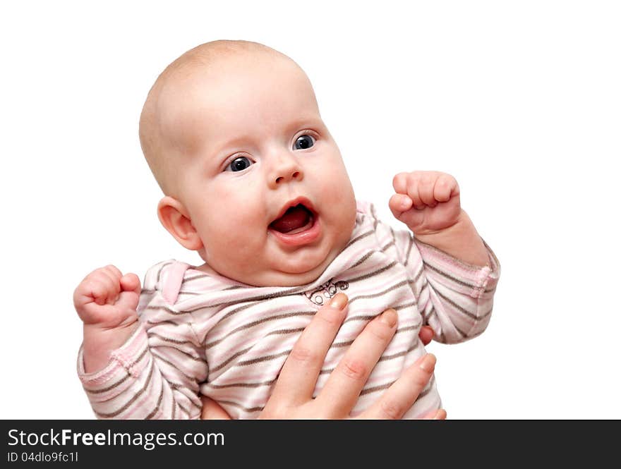 Happy mother and child isolated