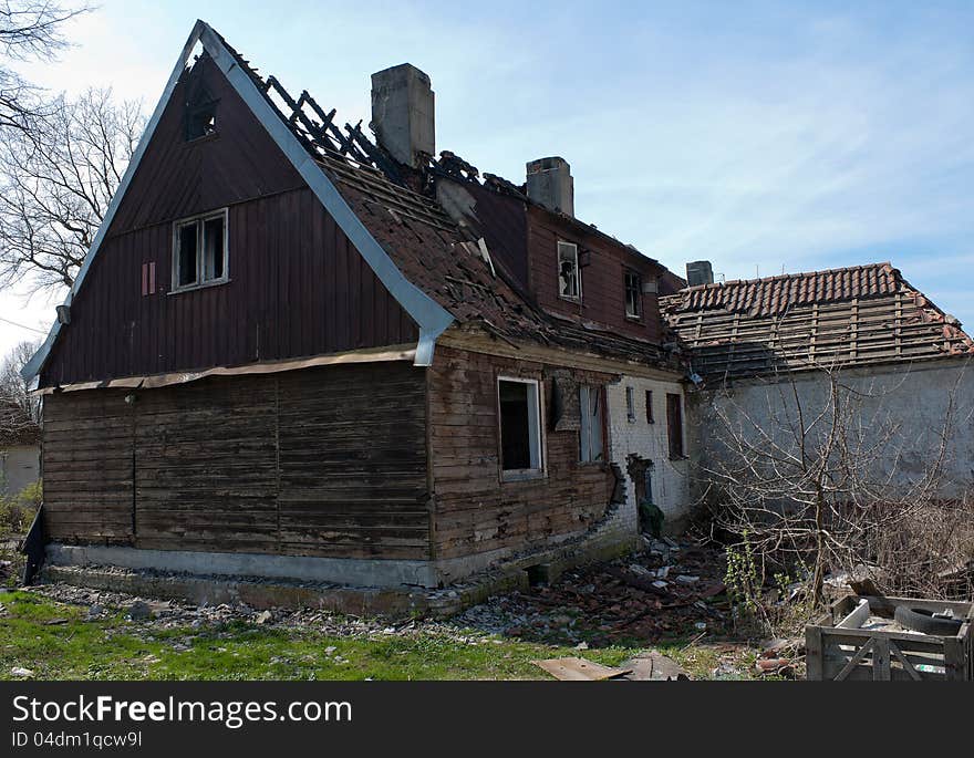 Abandoned broken house