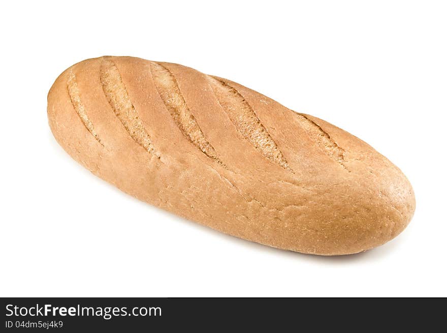 Baked bread on white background. Baked bread on white background