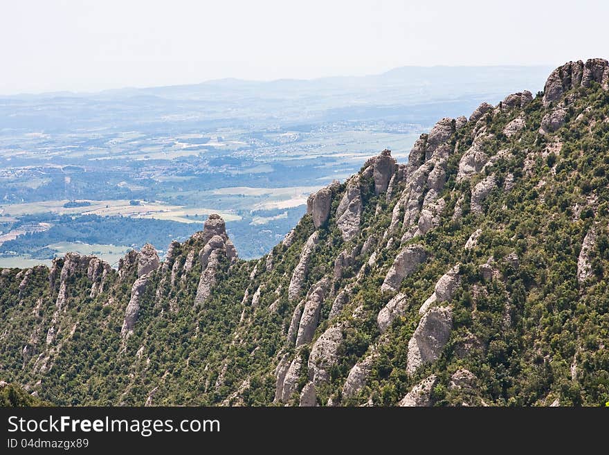 View of Montserrat Mountain. Catalonia. Spain