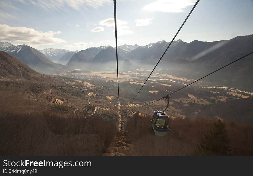 Mountains from 	cable car