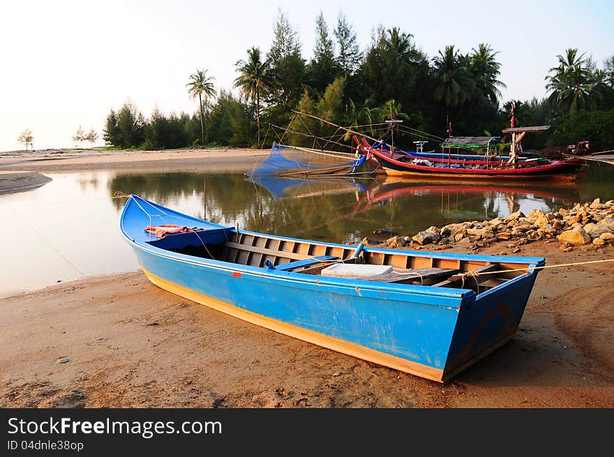 Boat and sand on the beach at phangnga thailand. Boat and sand on the beach at phangnga thailand