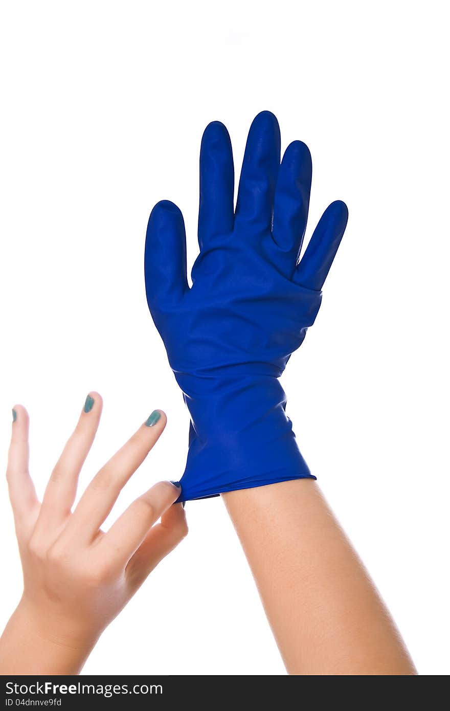 Latex Glove For Cleaning on hand