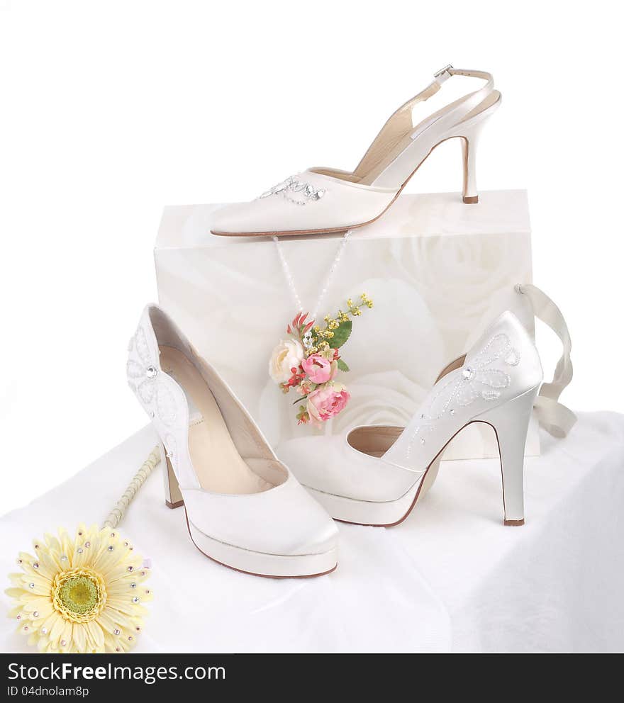 Luxury bride's shoes for beautiful bride. Luxury bride's shoes for beautiful bride