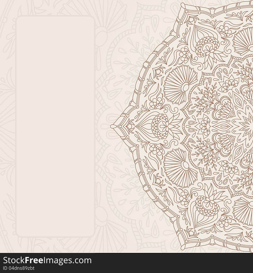 Vector vintage ornamental background with place for text. Vector vintage ornamental background with place for text.