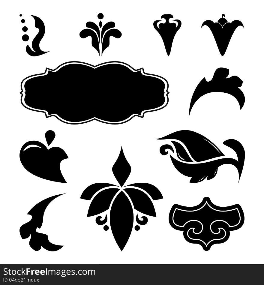 Collection of vector floral design elements