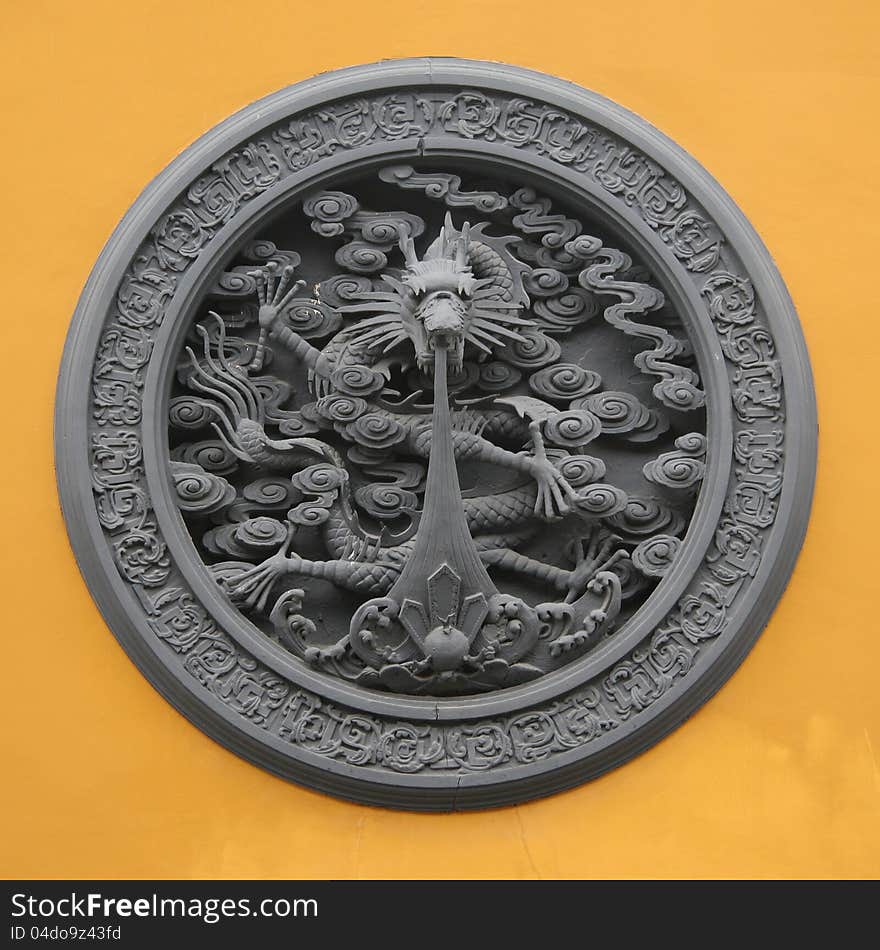 Wall china panel with black dragon. Wall china panel with black dragon