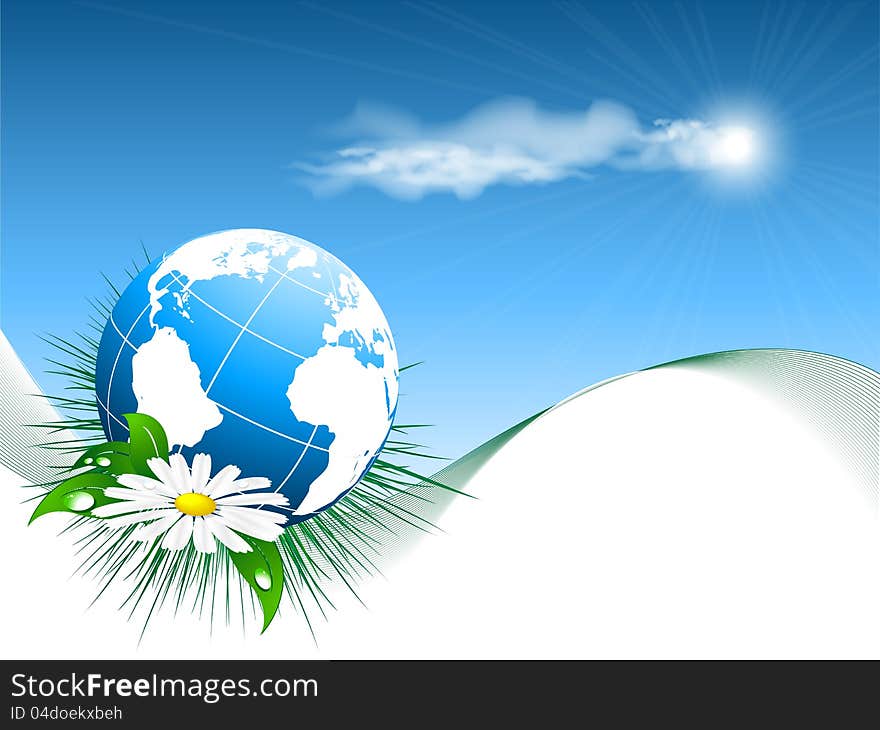 Environmental vector concept background with globe. Eps10. Environmental vector concept background with globe. Eps10