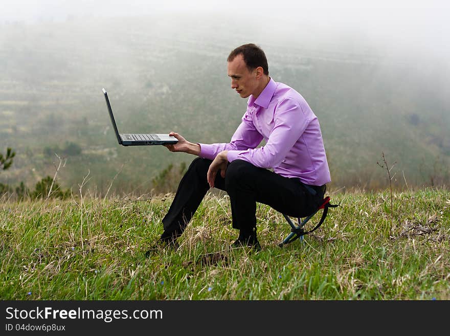 Man With Computer