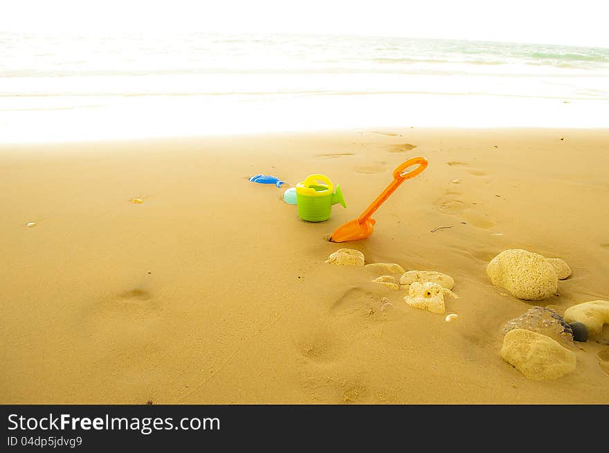 Toys on  the beach