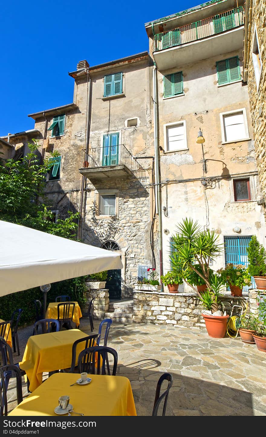 Village near marble quarry in carrara named colonnata